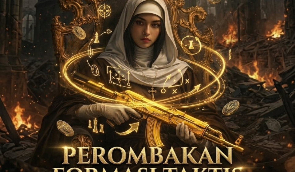 Pelatih memberikan instruksi taktis untuk mengubah formasi saat pertandingan berjalan.